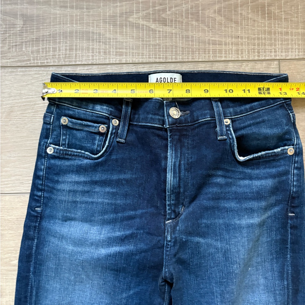 Agolde Sophie Mid-Rise Ankle Crop Dark Blue Jeans Size 27 - Picture 7 of 9